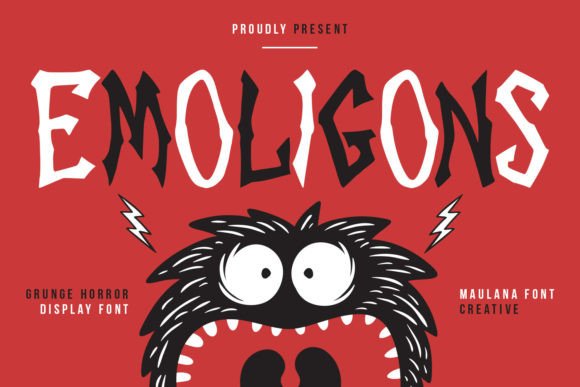 Emoligons: A Grunge Horror Display Font for Bold Craft and Product Design