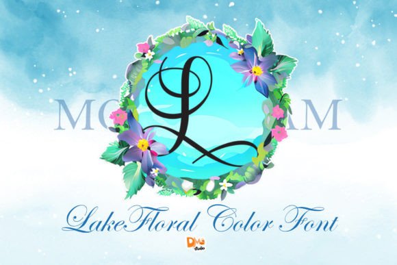 Lake Floral Monogram: A Bold Color Font for Striking Digital Campaigns