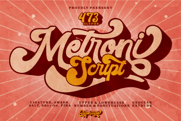 Metroni: A Retro Script Font for Modern Editorial Design